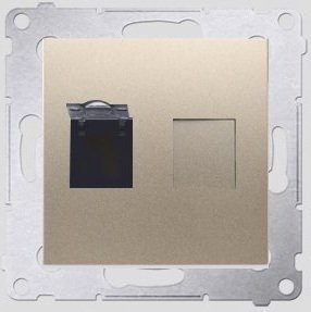 Kontakt-Simon Gniazdo komputerowe SIMON54 pojedyncze RJ45 kat.6 z przesłoną złote - D61.01/44