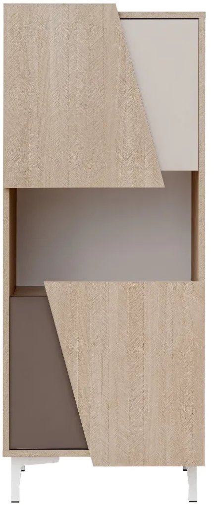 Witryna niska VISTE dąb/beżowa FURNIVAL