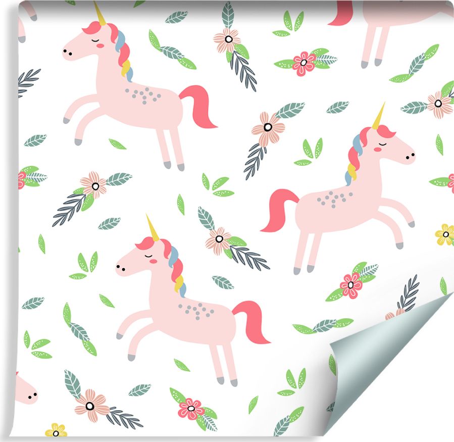 Muralo Tapeta Dla Dzieci - Jednorożce i Roślinki
