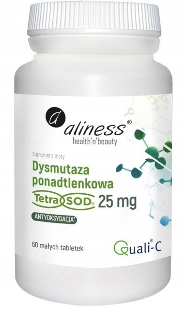Aliness, Dysmutaza ponadtlenkowa (Tetra Sod) 25 mg x 60 vege tabs one size