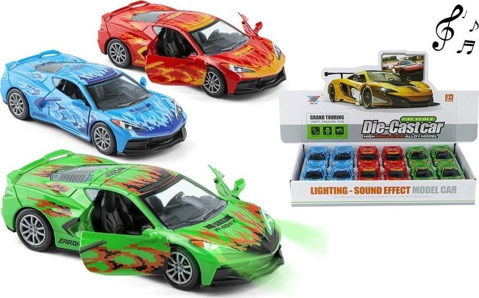 Auto sportowe metal pull back MIX