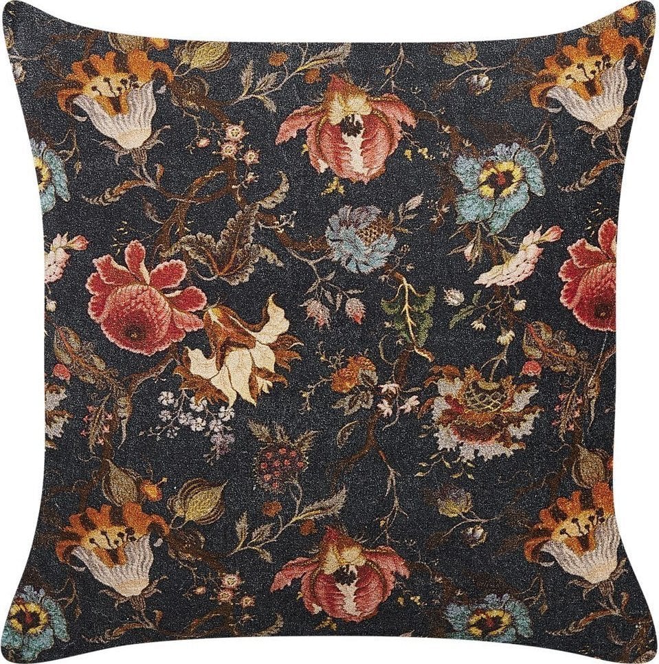 Beliani Poduszka dekoracyjna welurowa w kwiaty 45 x 45 cm wielokolorowa RAMONDA!