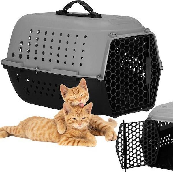 Springos Transporter dla kota psa gryzoni do 7 kg 48x33x28 cm szaro-czarny UNIWERSALNY