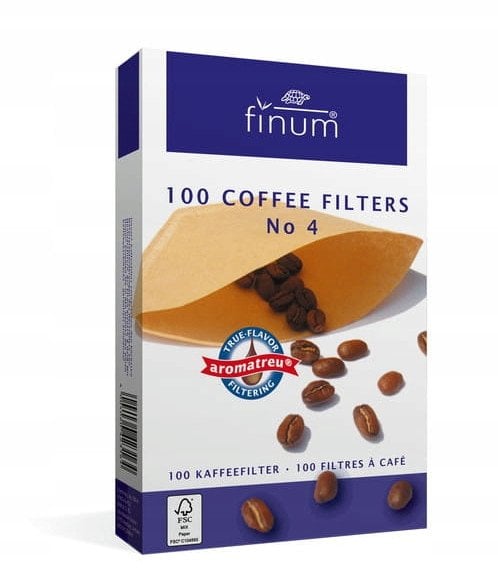 Filtry do kawy Finum No.4 Brązowe - 100szt.