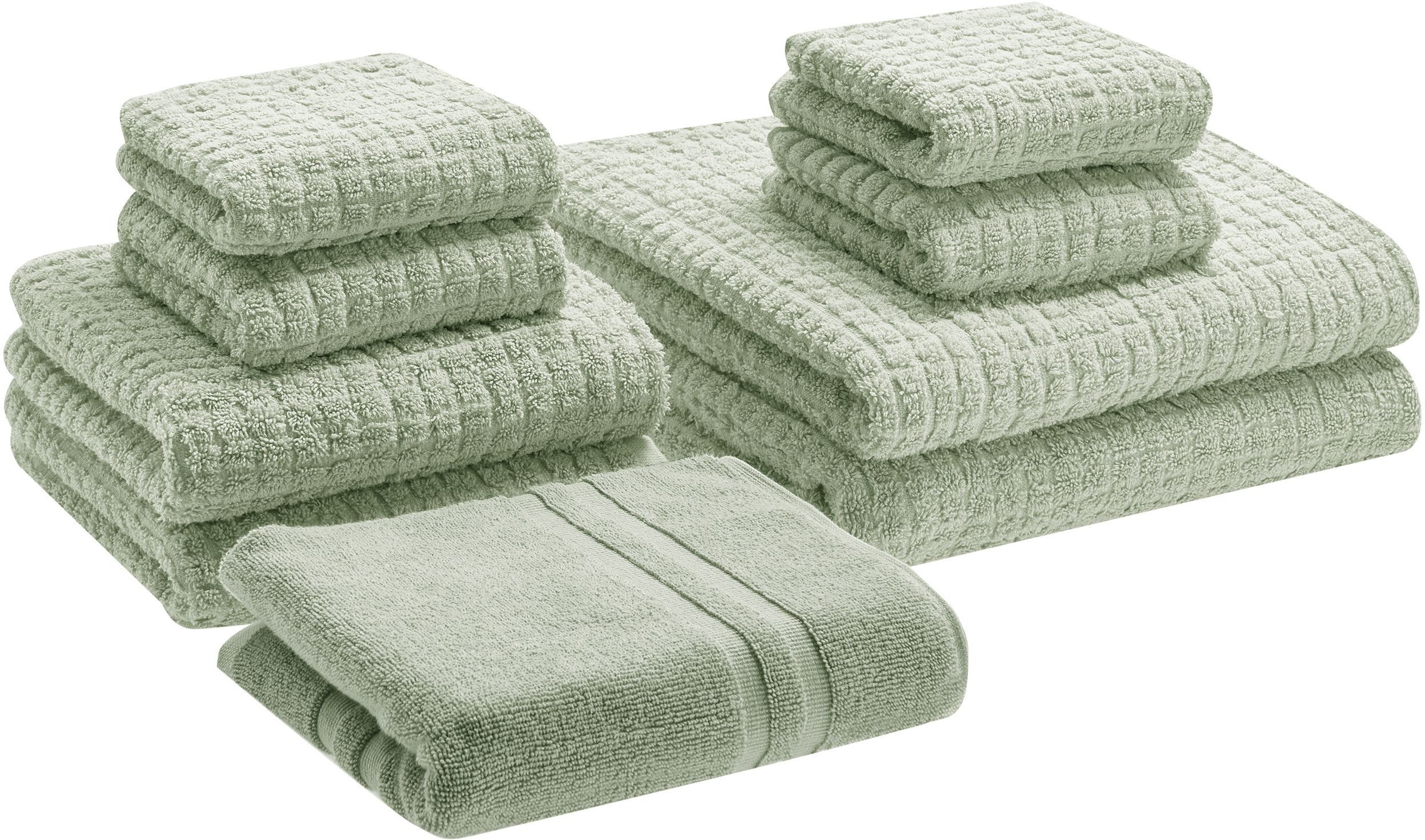 Komplet 9 ręczników ATAI Bawełna Jasnozielony