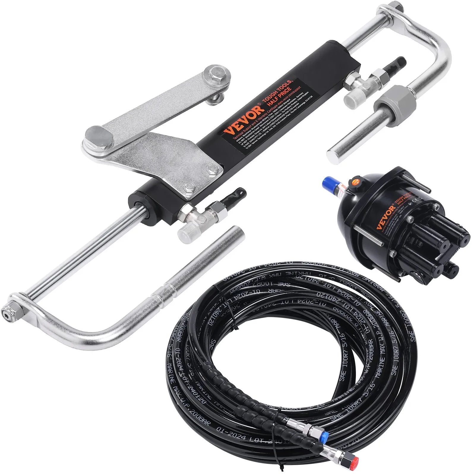 Zestaw kierowniczy do sterowania łodzią silnik zaburtowy pompa cylinder