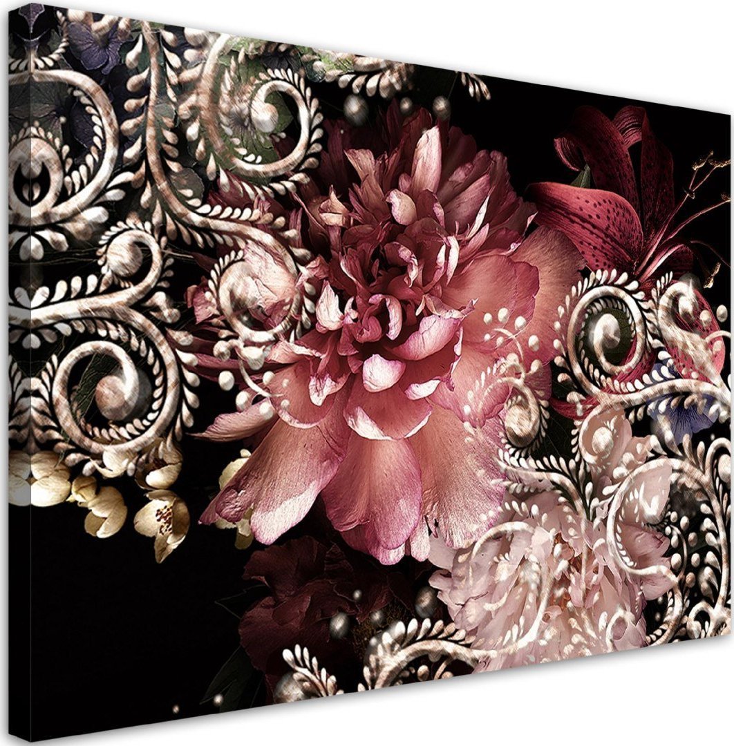 Feeby Obraz na płótnie, Piwonia i kwiat lilii - 90x60