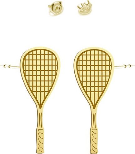 Radziszewska Jewellery Rakieta do Squasha Kolczyki Pozłacane