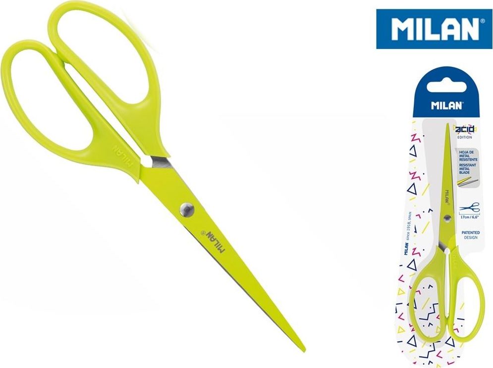 Milan Nożyczki biurowe 17cm żółte MILAN