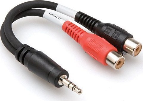 Kabel Hosa Jack 3.5mm - RCA (Cinch) x2 0.1m czarny (YRA-154)