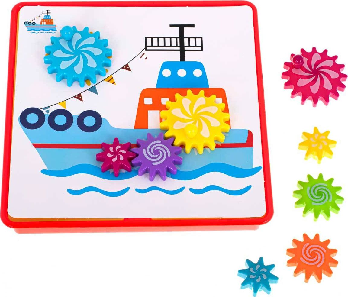 Ikonka Koła zębate przekładnie edukacyjne 9 plansz 24x24cm