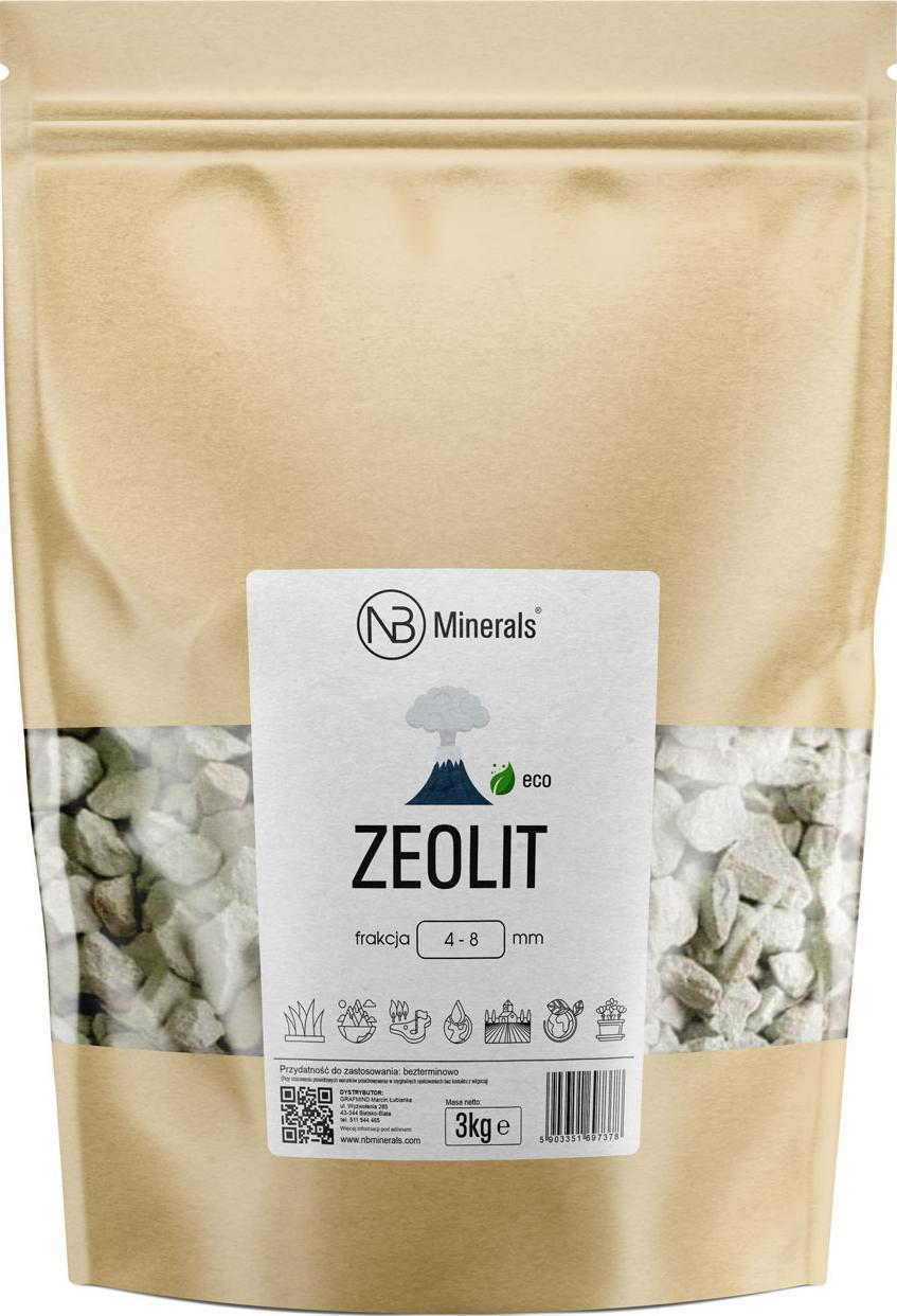 NB Minerals Zeolit Klinoptylolit Kamień ozdobny kwiaty, akwarium, oczka wodne 4-8mm - 3kg