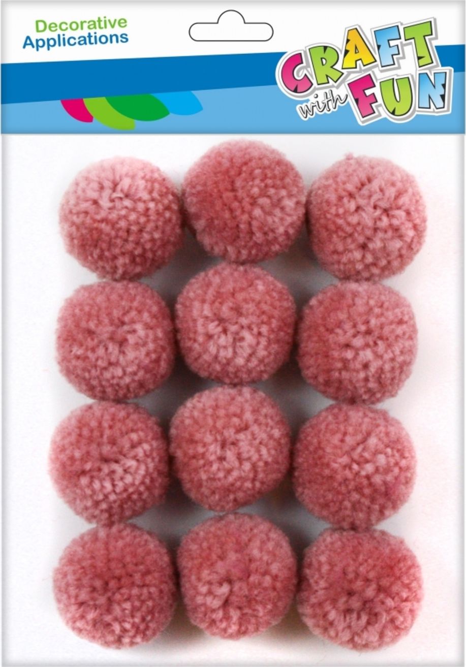 Craft with Fun CF OZDOBA DEK POMPON WELNA 3CM/12SZT ROZ 12/144