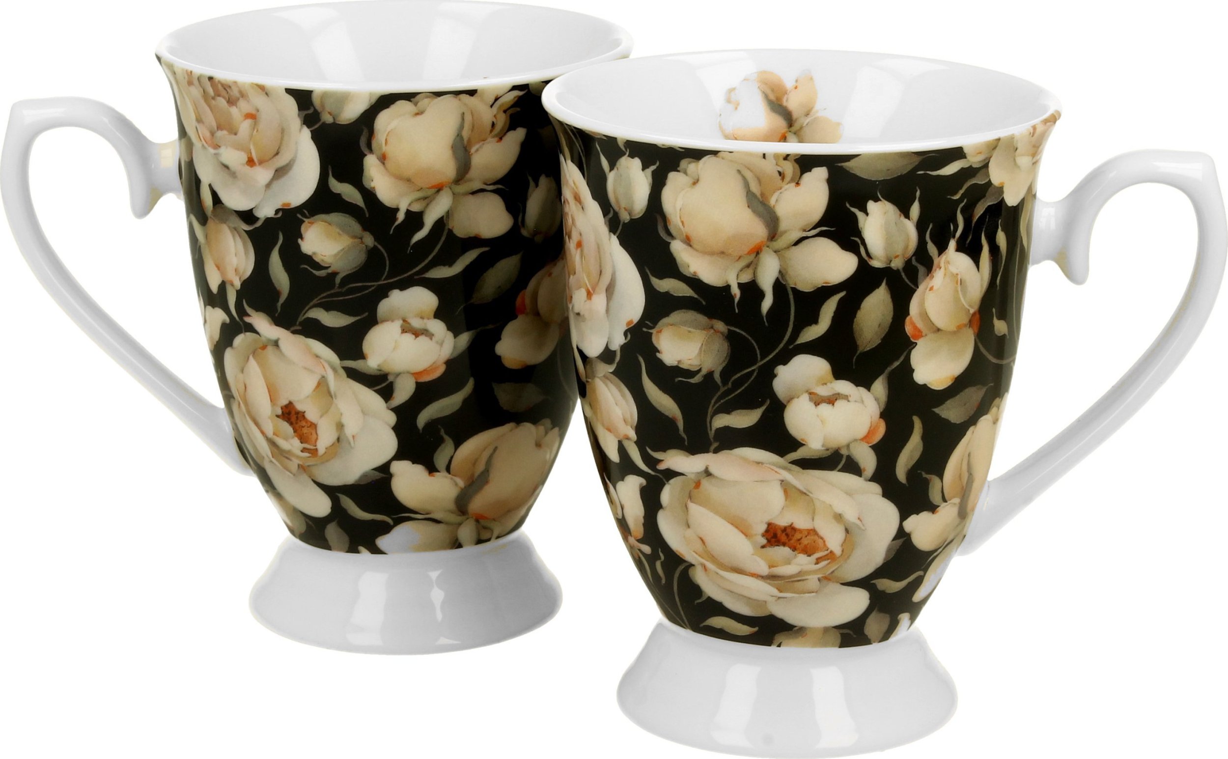 DUO Zestaw 2 kubków 300 ml Retro English Roses Black