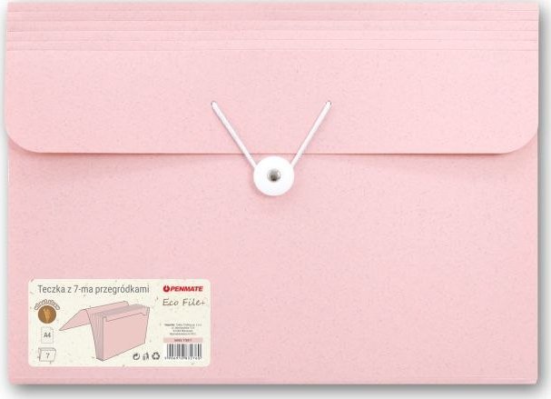 Teczka z 7-ma przegródkami PENMATE ECO FILE+ różowa