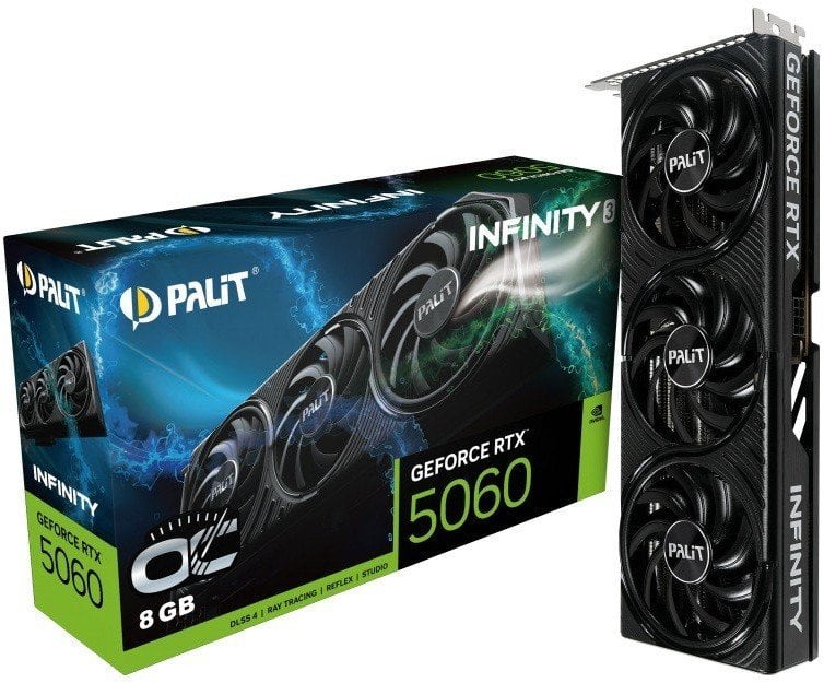 Karta graficzna Palit GeForce RTX 5060 Infinity 3 OC 8GB GDDR7 DLSS4 (NE75060T19P1-GB2063S)