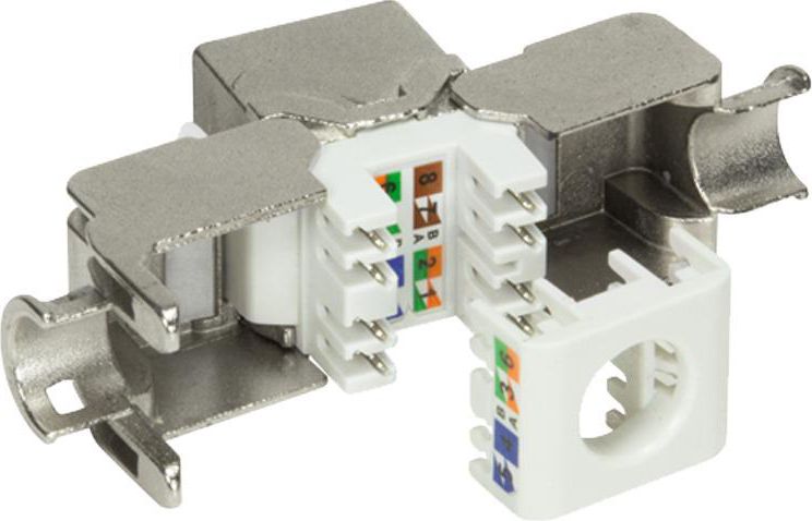 LogiLink Gniazdo RJ45 Cat.6A, 10G, pełen ekran, 180° beznarzędziowe, 24 sztuki (NK4001)