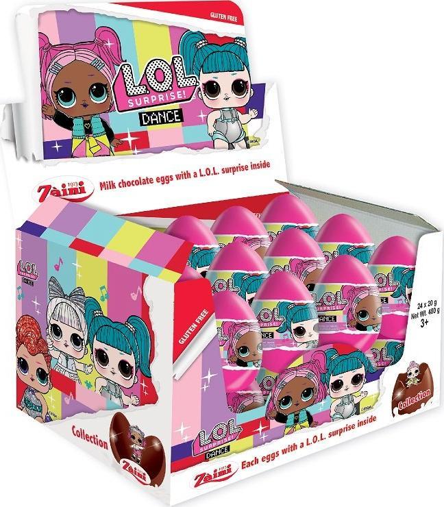 Luigi Zaini CZEKOLADOWE JAJKO NIESPODZIANKA 20G LOL! SURPRISE DANCE! KARTON 24 SZTUKI