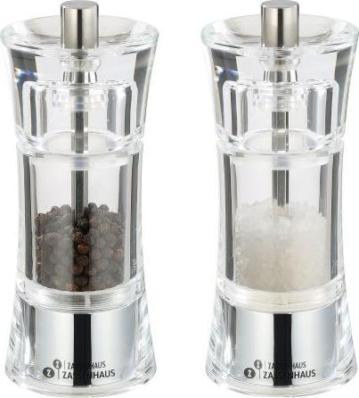 Młynek do przypraw Zassenhaus Zestaw 2 młynków do soli i pieprzu Zassenhaus Aachen, śred. 5,8x14 cm, akrylowe
