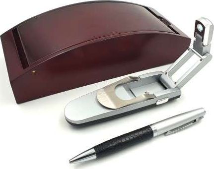 Giftdeco Długopis i latarka w pudełku drewnianym