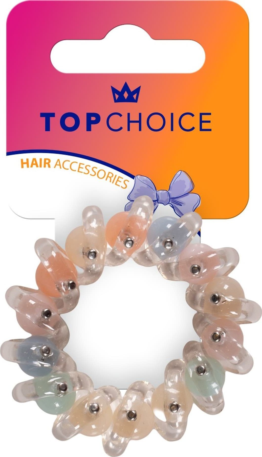 Top Choice TOP CHOICE Gumka do włosów - różowa (20186)