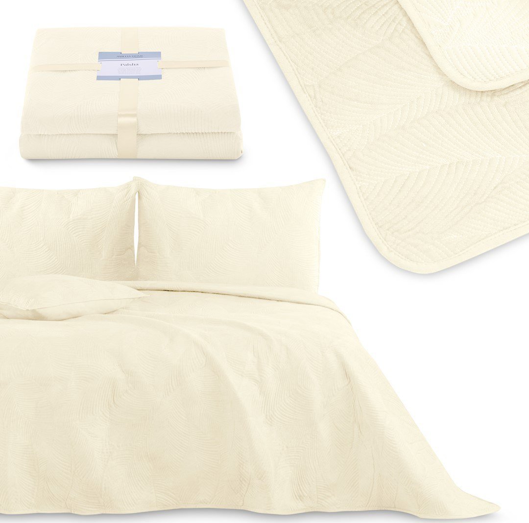 AmeliaHome AmeliaHome Narzuta dwustronna z przeszyciem PALSHA 170x270 beżowa