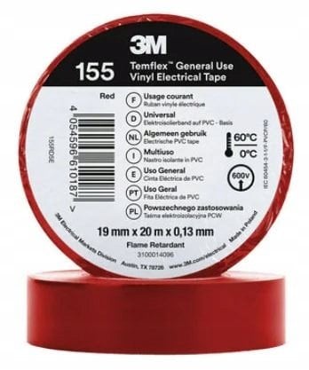 3M Taśma izolacyjna 19mm x 20m PVC Temflex 155 brązowy 7100184746