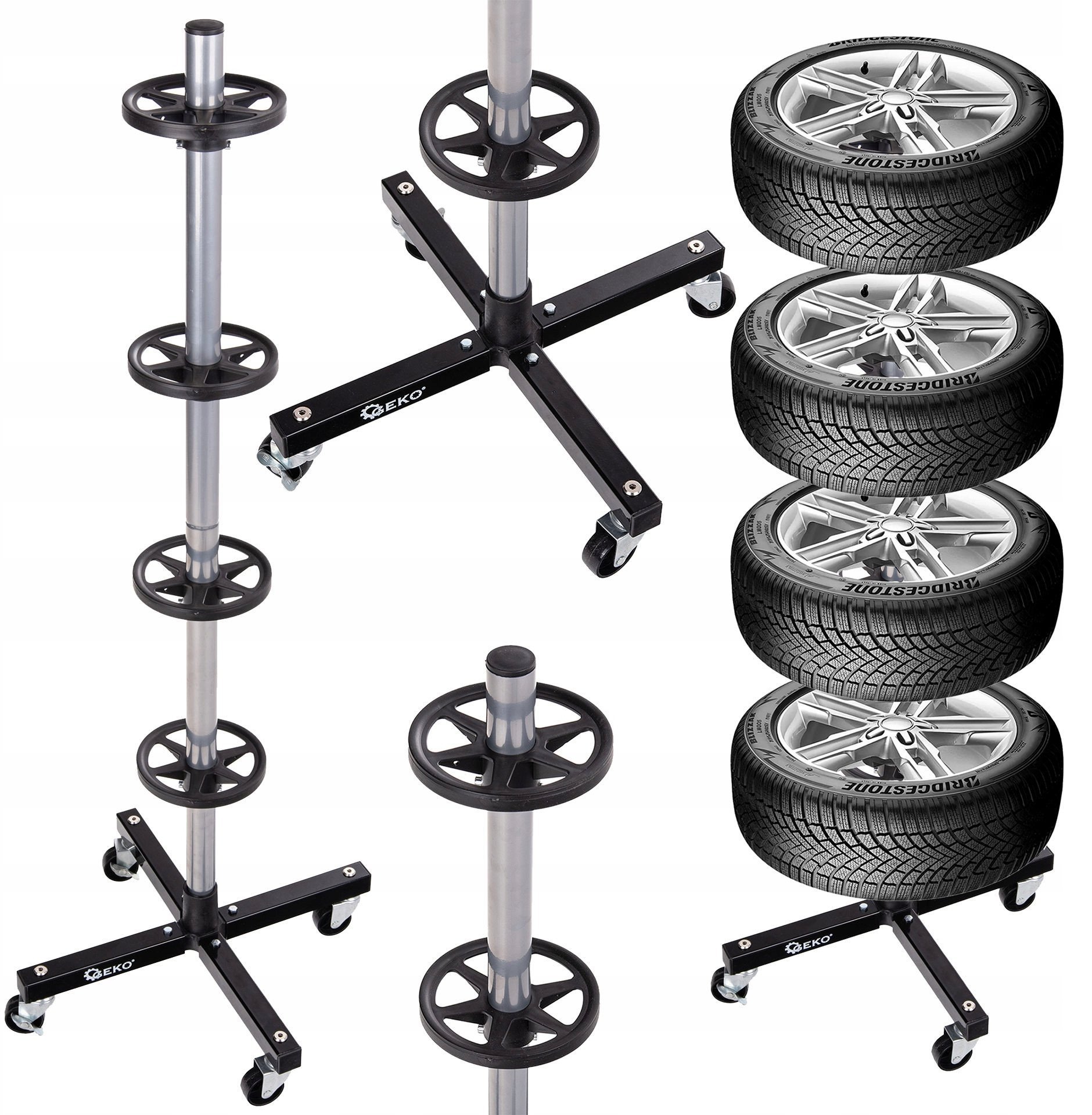 Geko Stojak mobilny na koła 100kg