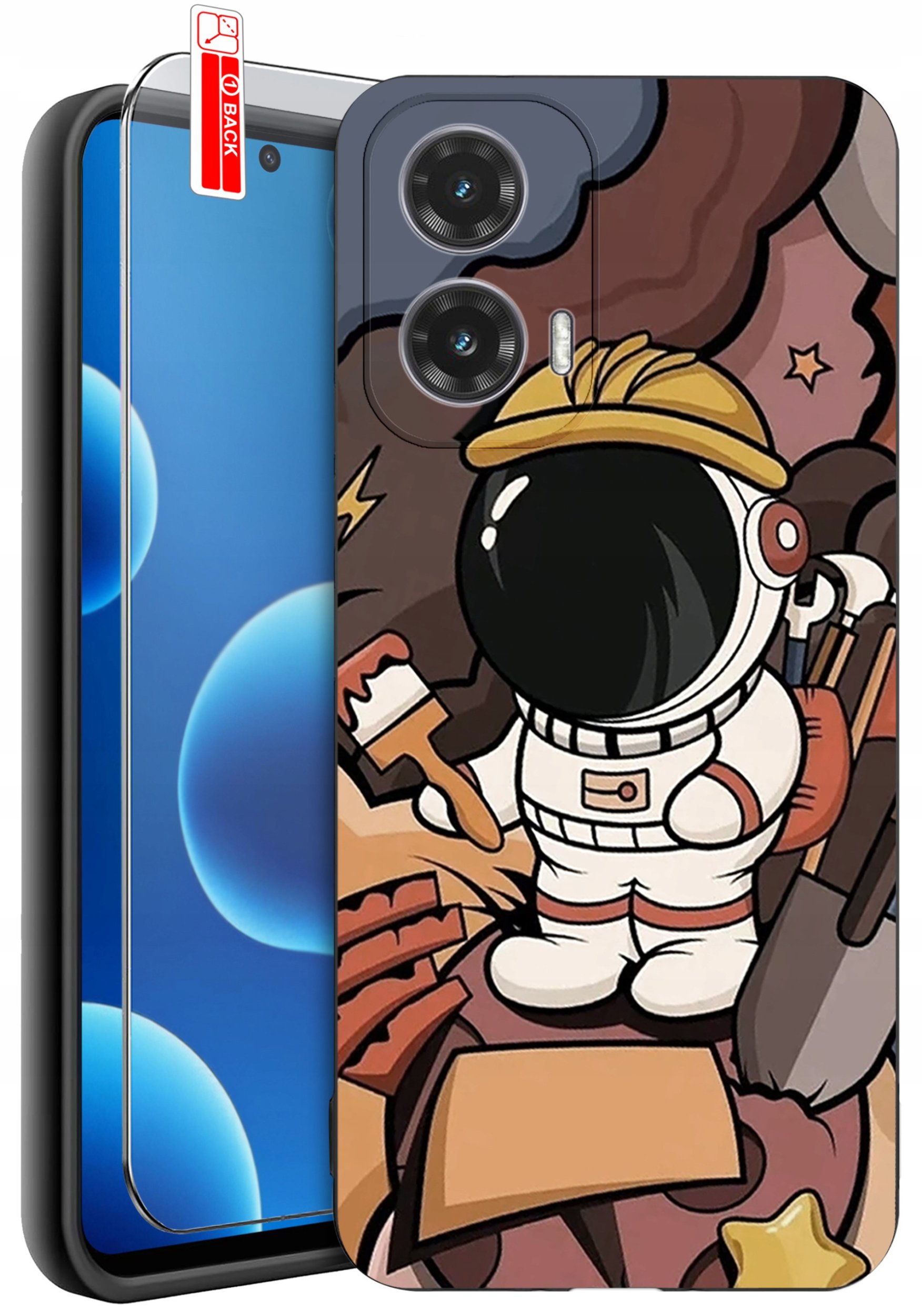 ETUI do Motorola Moto G45 5G | WZORY | SILIKONOWE MATT CASE + SZKŁO 9H