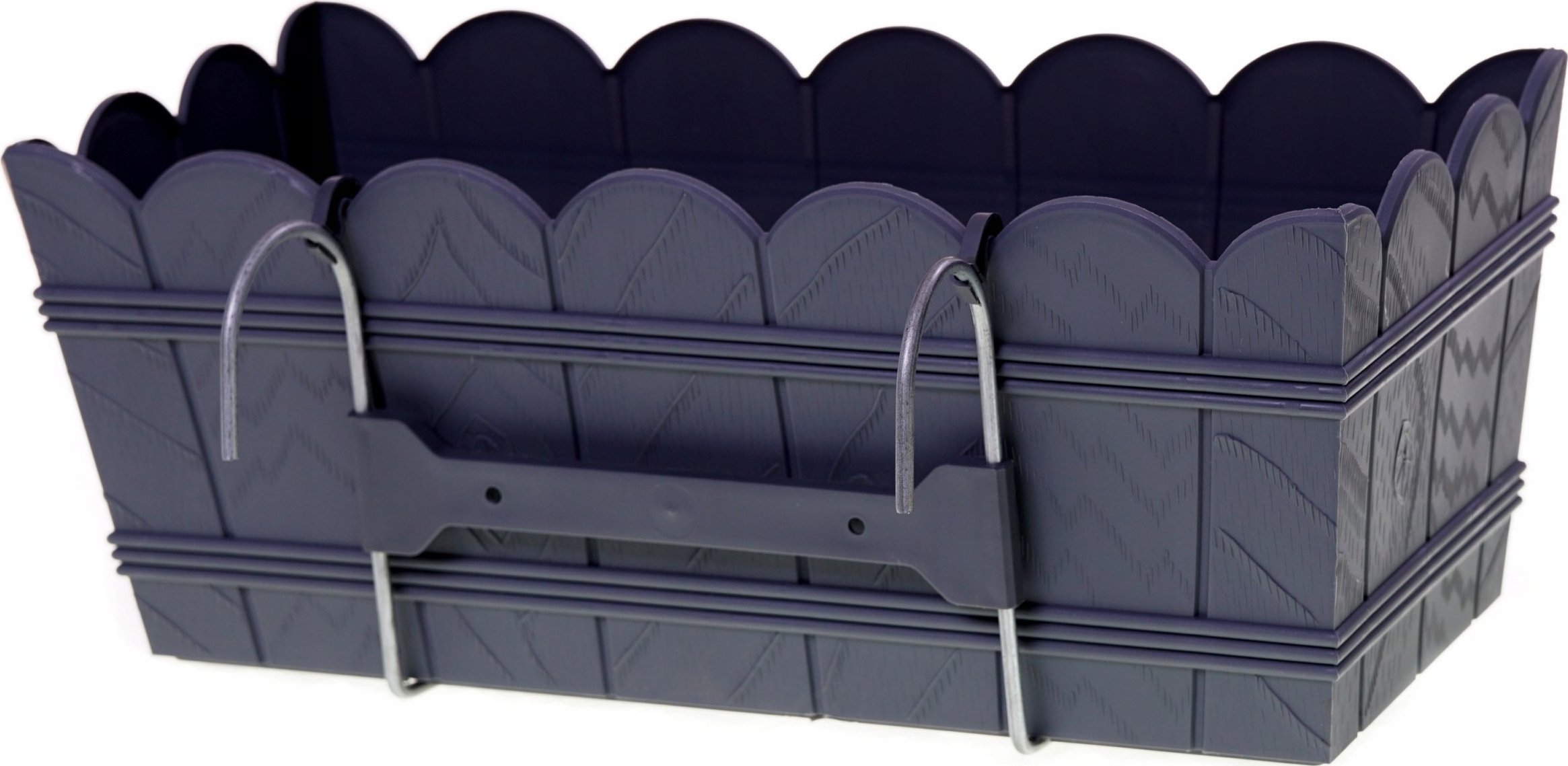 Form-Plastic Skrzynka balkonowa Elba 2738-014, Doniczka na balustradę 39x17 cm, Kolor Antracyt, Form-Plastik