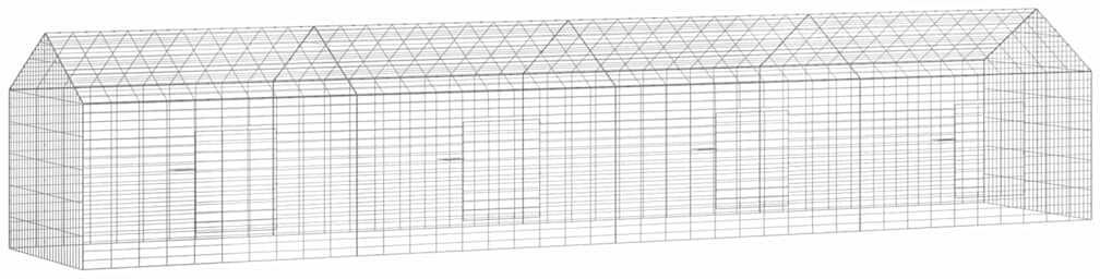 vidaXL Klatka dla królika Srebrny 400 x 78 x 78 cm Stal Galwanizowana