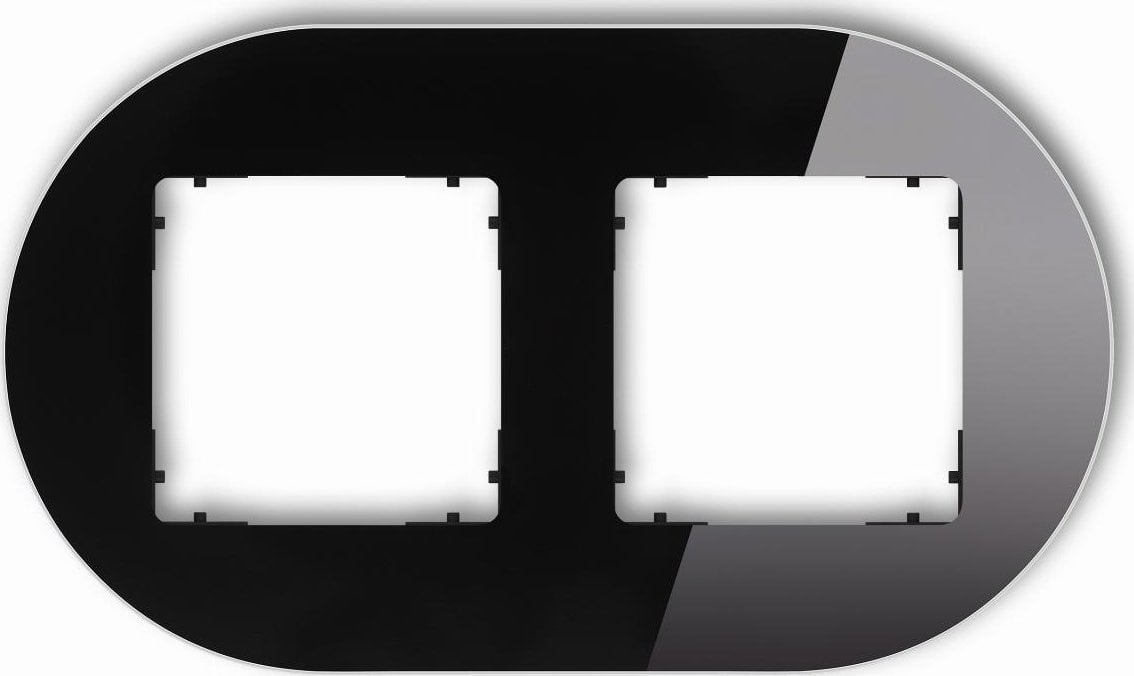 Karlik Ramka podwójna Karlik Icon 12-12-IRSO-2 uniwersalna okrągła efekt szkła czarny mat