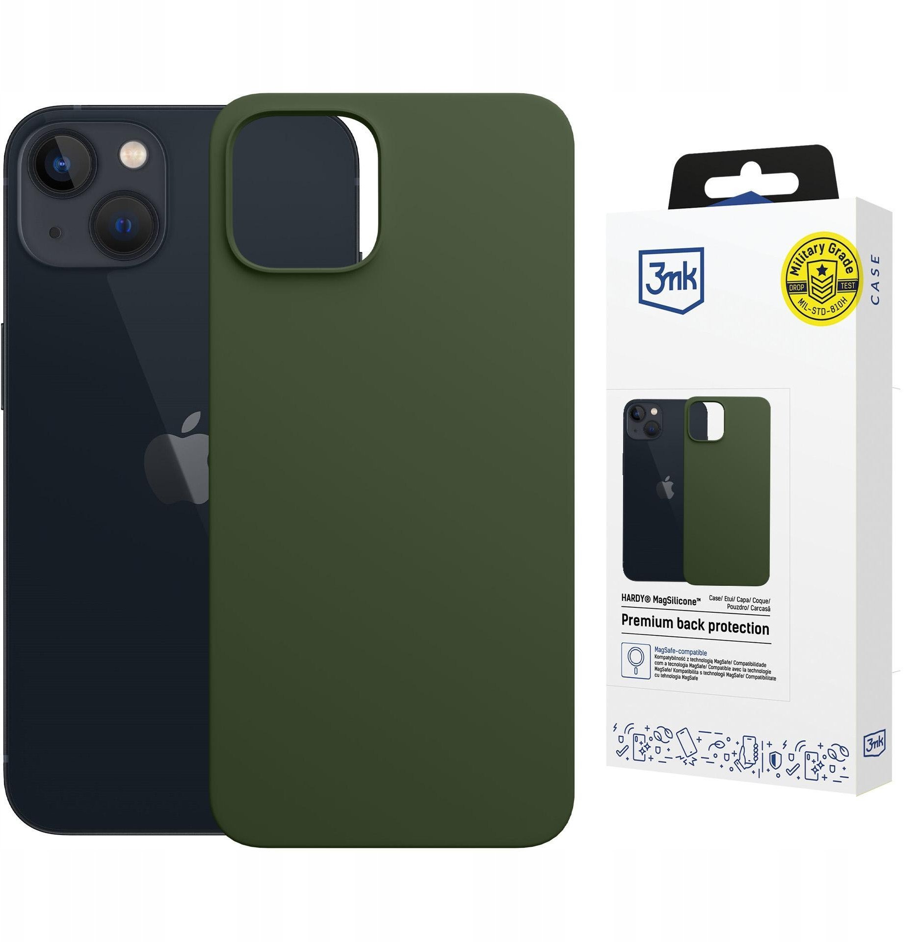 Etui 3MK Hardy MagSilicone do Apple iPhone 15 Plus ciemnozielony