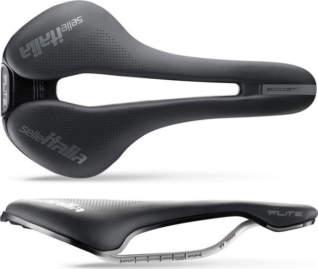 Selle Italia Siodło SELLE ITALIA FLITE BOOST SUPERFLOW S (id match - S3) TI 316 Tube 7, fibra-tek, czarne (NEW)