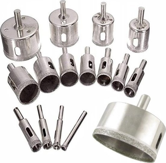 Korbi ZESTAW DIAMENTOWYCH OTWORNIC GRESU 8-70mm 16 SZTUK