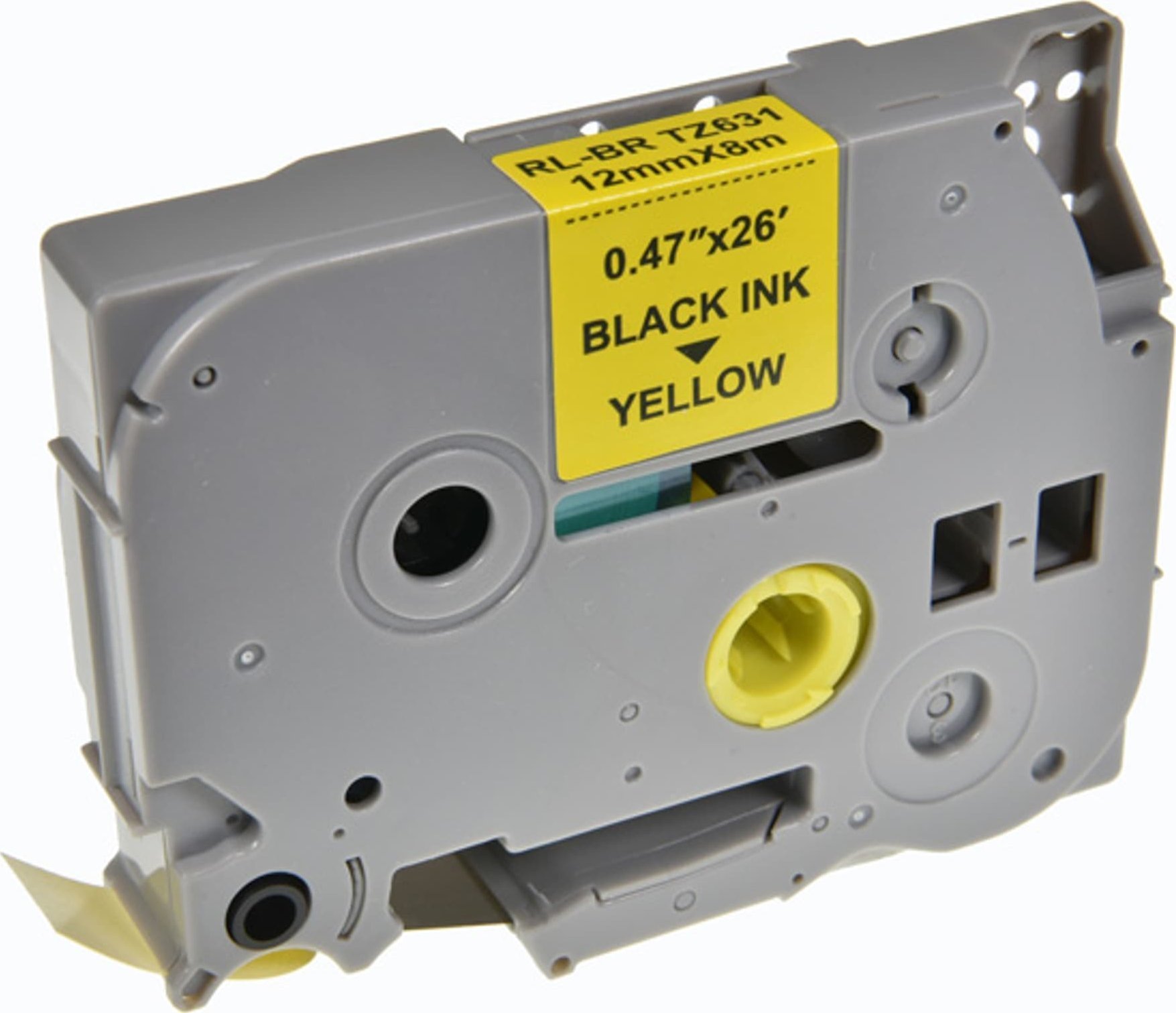 Kompatybilny taśma do drukarek etykiet, dla Brother, TZE-631, czarny druk/żółty podkład, laminowane, 8m, 12mm