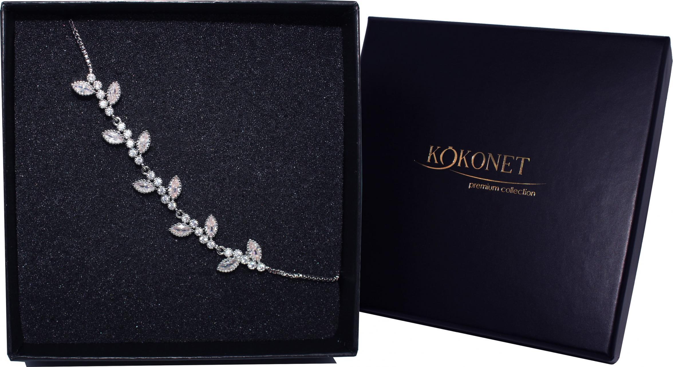 KOKONET BRANSOLETKA ślubna drobne listki rustykalna BLASK