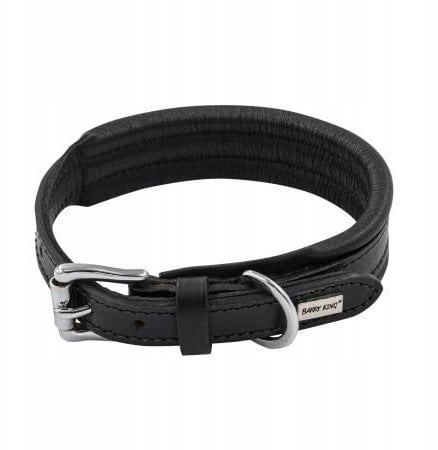 Obro�a sk�rzana, XS 27-33 cm x 22 mm, czarny, przeszywana