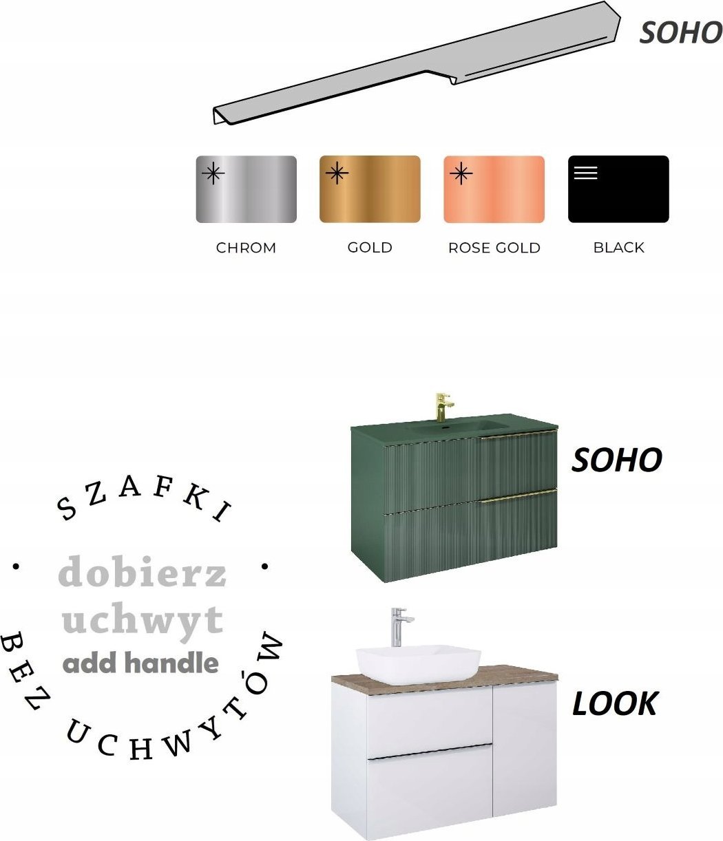 RE120600040040 / ELITA / AKCESORIA / UCHWYT SOHO CHROM 60 1 SZT. (L-598/R-558) / 168657 /