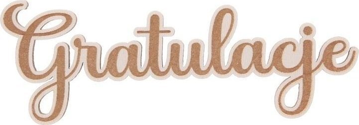 Drewniany napis - Gratulacje 5szt biały