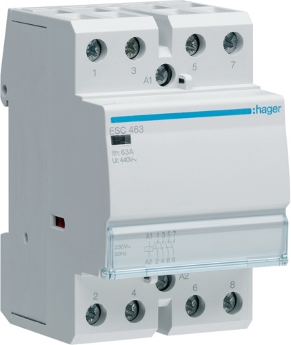 Hager Stycznik modułowy 63A 4Z 0R 230V AC - ESC463