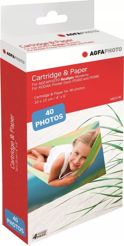 AgfaPhoto Papier do drukarki AGFAPHOTO 10x15 / 40 szt. / AMOC40