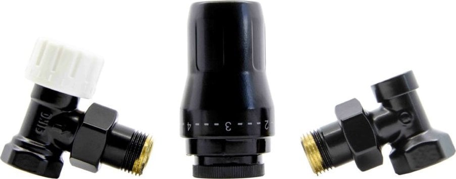 Schlosser ZESTAW TERMOSTATYCZNY STANDARD 1/2GZ x 1/2GW KĄTOWY - CZARNY MAT