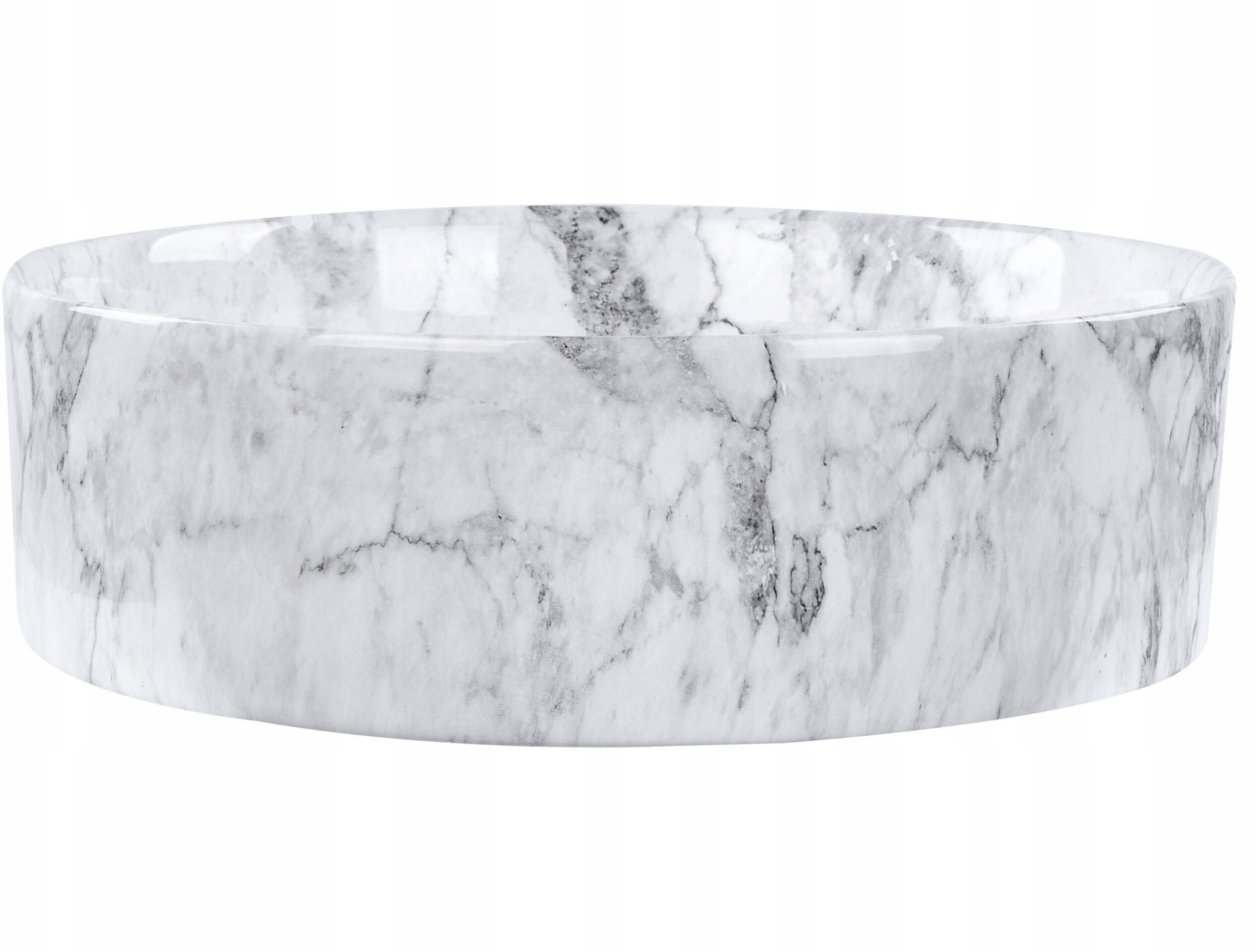 Umywalka Beliani Umywalka nablatowa ceramiczna ⌀ 40 cm efekt marmuru MANIS