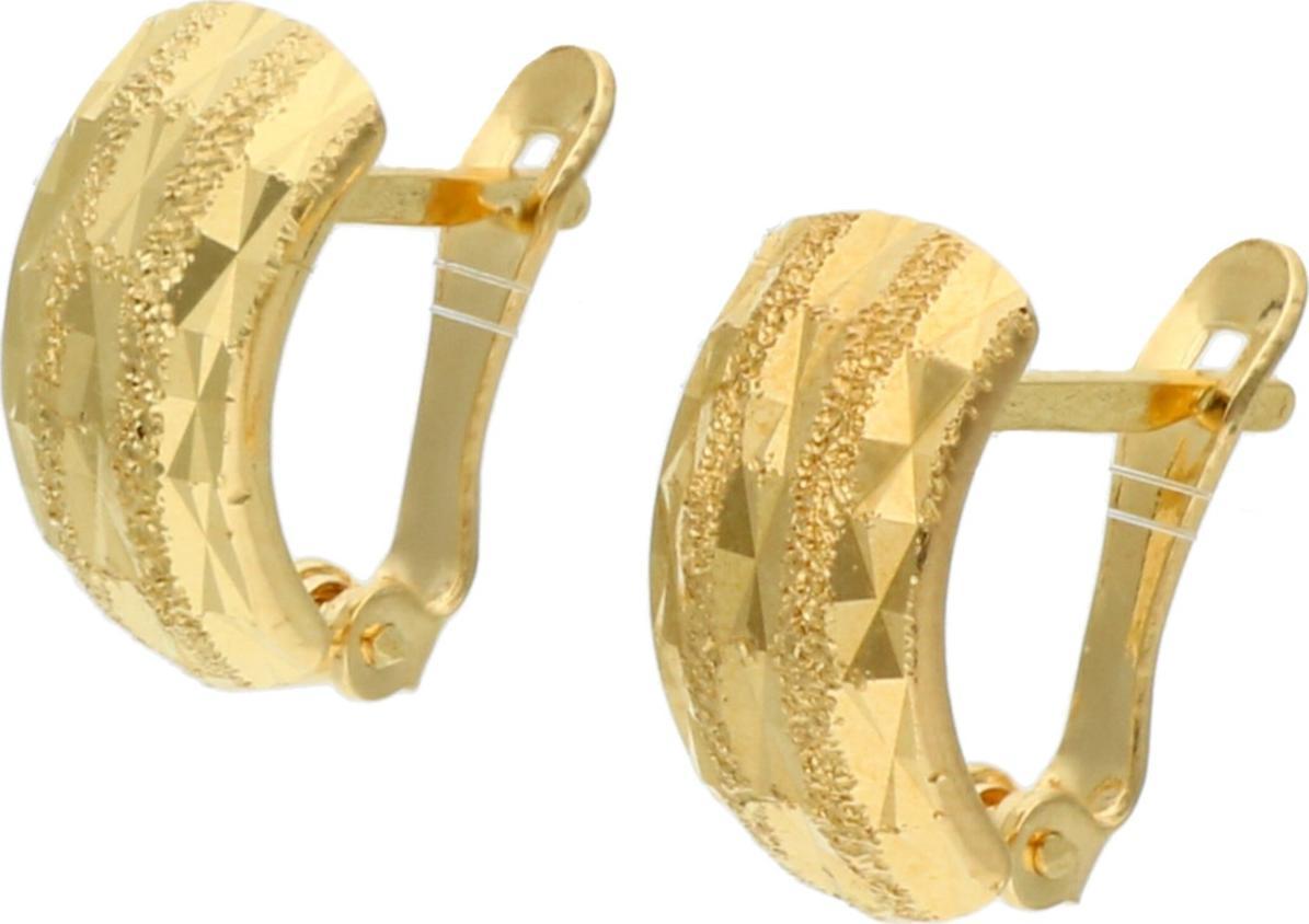 Rosanto Złote piaskowane kolczyki na zapięciu angielskim 585 14k