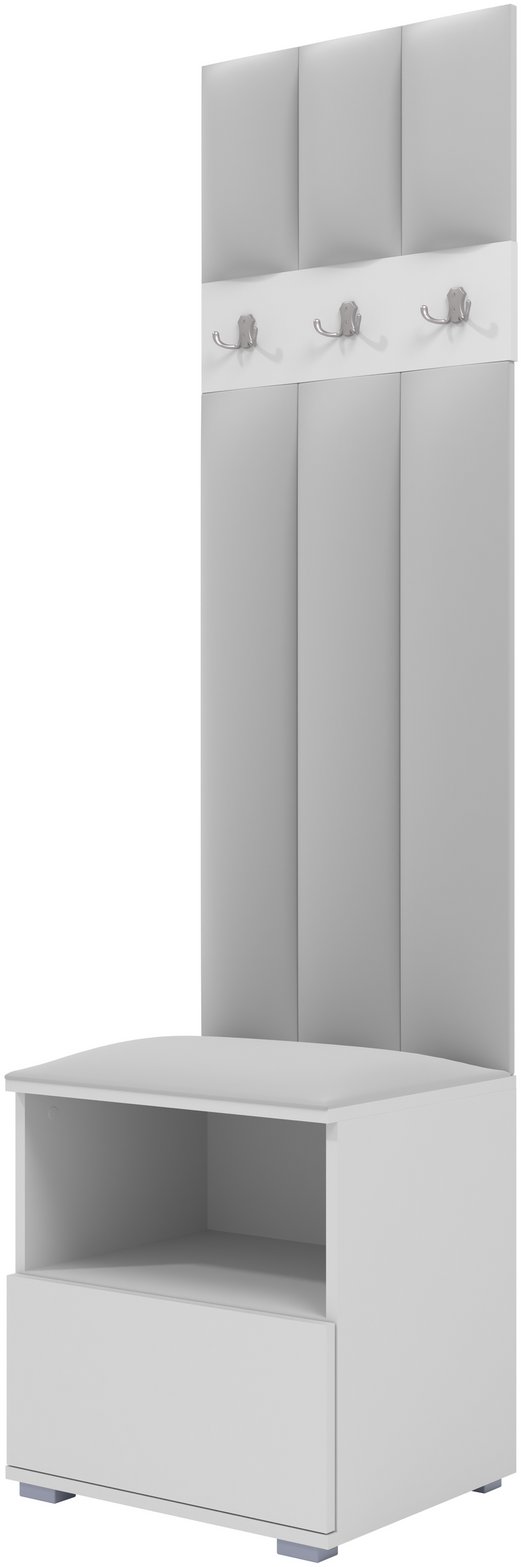 Tapicerowana garderoba Nela IV LUX - kolor biały + tkanina Trinity 32