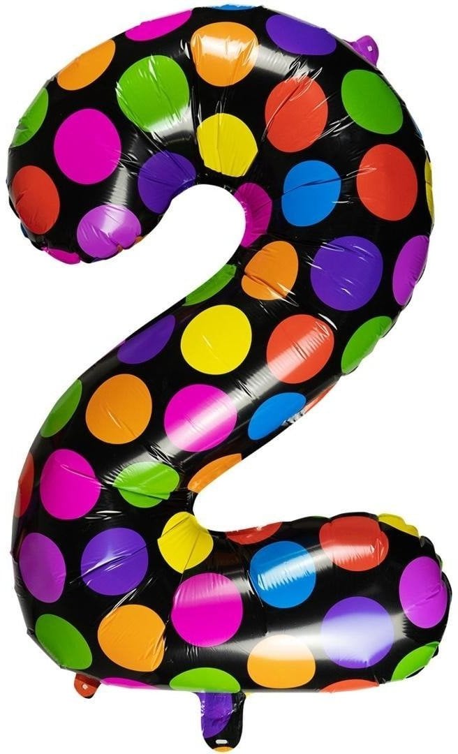 Balon foliowy cyferka 2 w kropki