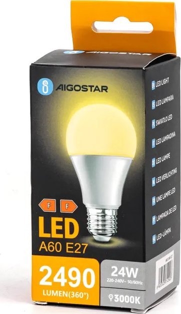 Aigostar Żarówka diodowa LED A60 E27 24W 3000k Żarówka diodowa LED A60 E27 24W 3000k