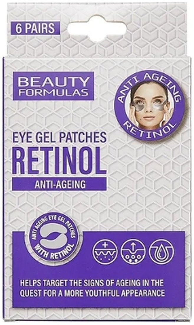 BEAUTY FORMULAS_Eye Gel Patches Retinol przeciwstarzeniowe płatki pod oczy z retinolem 6 par