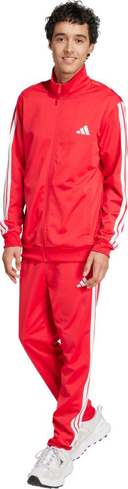 Dres męski adidas Sportswear Basic 3-Stripes Tricot czerwony JX8731 S